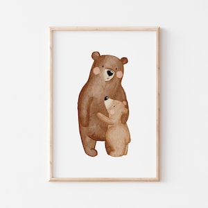 Poster Bär Umarmung A4 & A3 Kinderposter Poster Kinderzimmer Poster Baby Geschenk Mädchen Poster Kinder Bärenposter Deko Kinderzimmer Bären