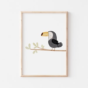 Poster Tukan A4 Kinderposter Poster Kinderzimmer Poster Baby Geschenk Poster Kind Kinderzimmer Tierposter Safariposter Dschungel Kinderbild