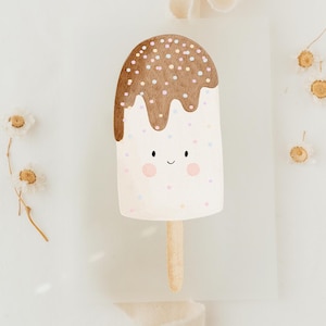 Bügelbild Eis am Stiel Sommer Motiv Sommer T-Shirt Kinder Bügelpatch Bilder zum aufbügeln Aufnäher Patch Bügelbilder Bügelbild Shirt Kinder