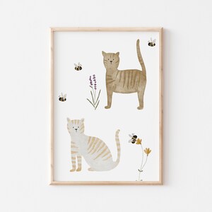 Poster Katzen A4 Kinderposter Poster Kinderzimmer Poster Baby Geschenk Mädchen Geschenk Junge Poster Kinder Tierposter