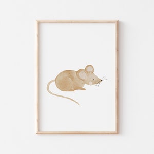 Poster Waldtiere Maus A4 & A3 Kinderposter Poster Kinderzimmer Poster Baby Geschenk Mädchen Geschenk Junge Poster Kinder Eule Reh Igel