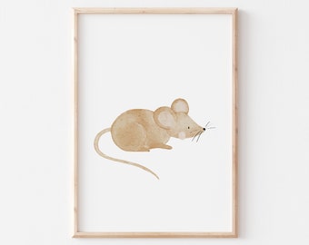 Poster Bosdieren Muis A4 & A3 Kinderposter Poster Kinderkamer Poster Babycadeau Meisje Cadeau Jongen Poster Kinderen Uil Hert Egel