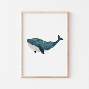 Poster Blauwal Meerestiere Kinderposter Poster Kinderzimmer Poster Baby Geschenk Mädchen Geschenk Junge Poster Kinder Tierposter Wal Rochen