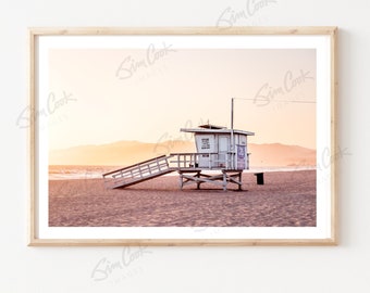 Venice Beach Sunset Print, California Coastal Photography, Boho Decor