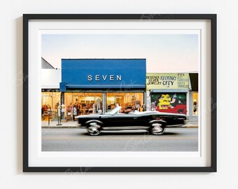 Melrose Ave Los Angeles Print, Classic Car, West Hollywood Photography