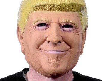 Donald Trump Mask Costume de vieil homme Orange Tan Mauvais cheveux Rides Arrogant Oncle Grand-père Codger Geezer Confortable Halloween MO1010