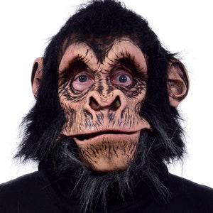 Chimp Mask Monkey Primate Animal Movable Mouth Halloween Costume Party M6001