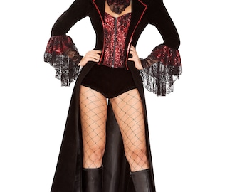 Bitten Bad Vampire Corset Coat Women's Costume - Large