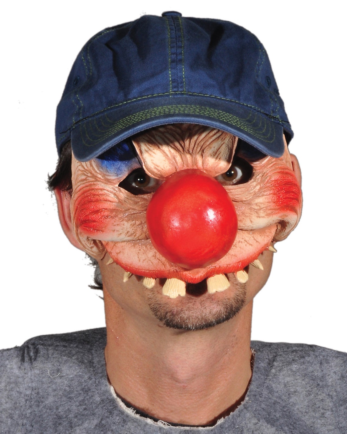 Clown Mask Ugly HIllbilly Big Nose Cap Bad Teeth Creepy Etsy