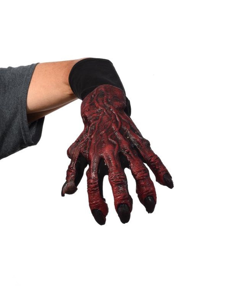 Devil Hands Gloves Red Monster Lucifer Latex Halloween - Etsy