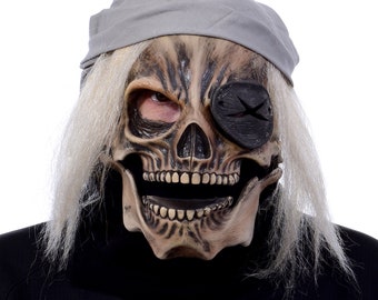 Masque de pirate Tête de mort Bretteur Bandit Monstre extraterrestre Zombie Démon Squelette Mal mobile bouche Laide Effrayant Horrible Costume d'Halloween MN1003