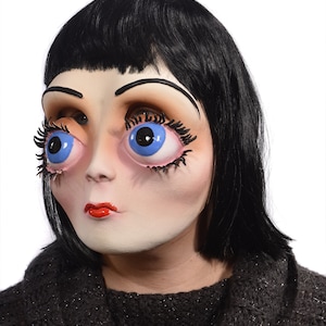 Big Eyes Face Mask Pretty Woman Doll Mannequin Creepy Halloween Costume MG1002