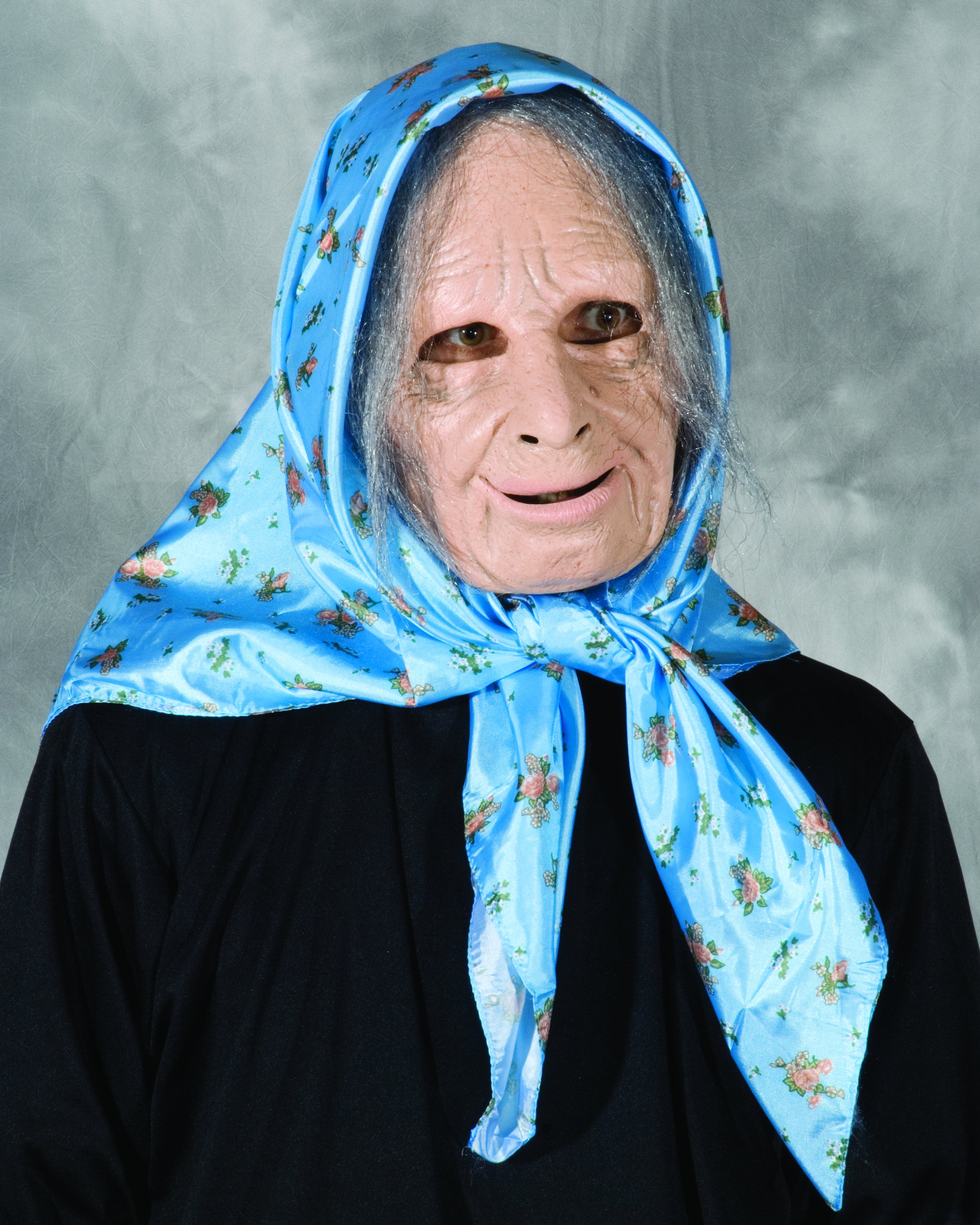 Nana Mask Grandma Old Lady Hag Scarf Gray Hair Halloween