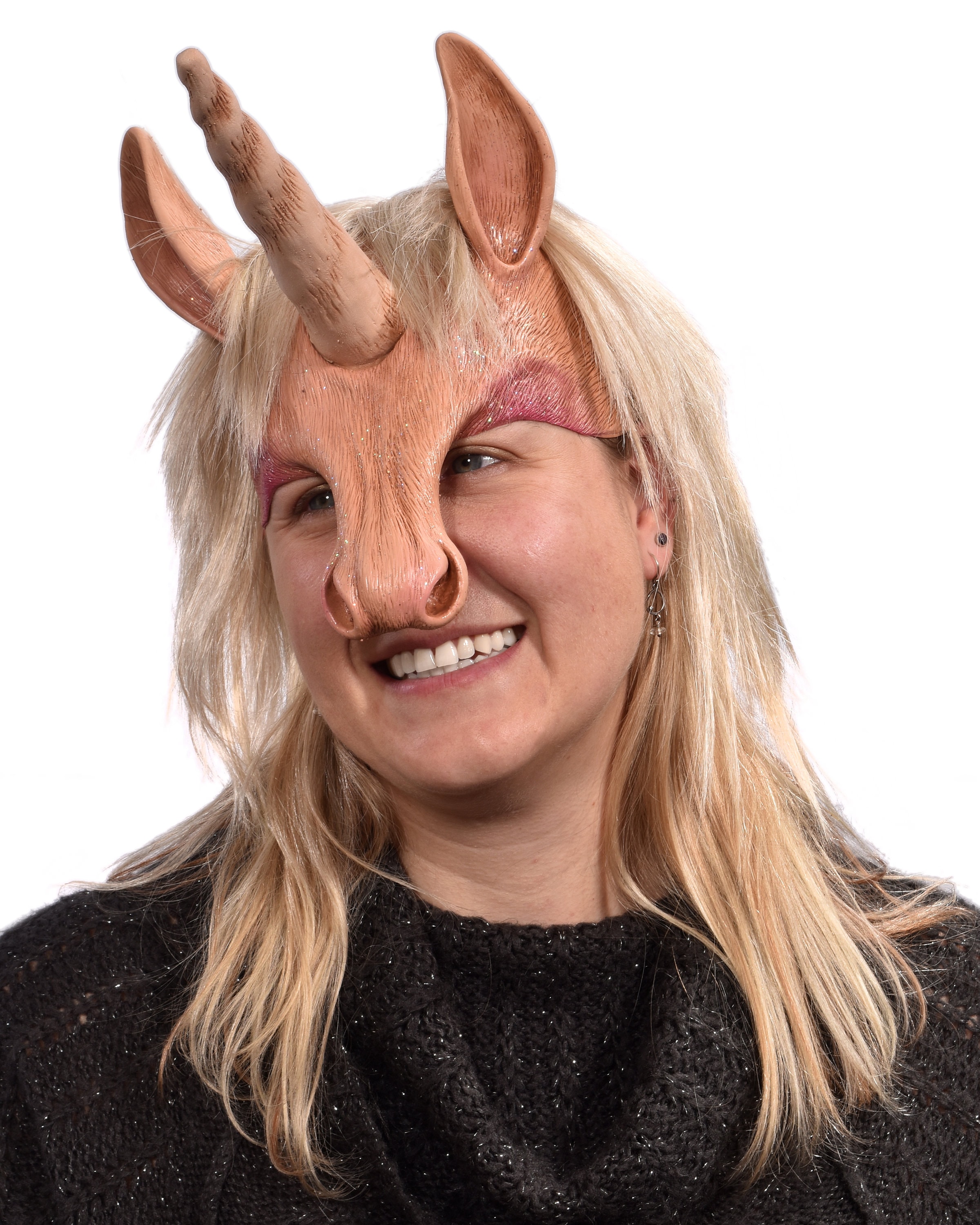 Unicorn Half Mask Head Piece Horn Wig Ugly Scary Halloween - Etsy Norway