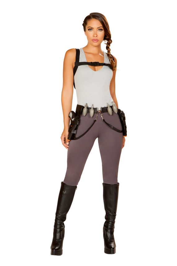 Tomb Raider Costume Womens Pants Backpack Belt - Etsy