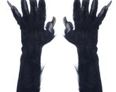 Monster Beast Hands Gloves Black Paws Claws Animal Behemoth Demon Giant Freak Horror Ogre Mutant Halloween Accessory Costume N1079