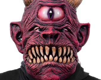 Masque de cyclope Monstre borgne Ogre Bête extraterrestre Démon maléfique Démoniaque Léviathan Terrible Dégoûtant Pétrifiant Laide Costume d'Halloween MN1011