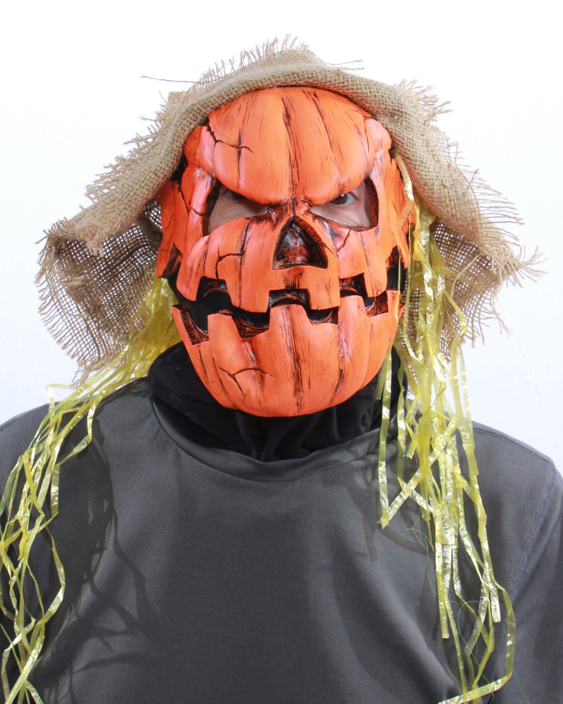 Pumpkin Mask Evil Monster UV Reactive Scary Creepy Eerie Etsy