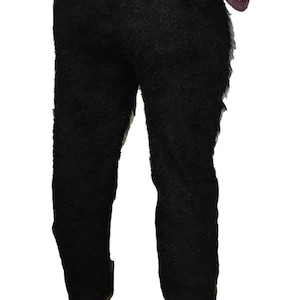Ape Gorilla Legs Pants Black Leggings Animal Faux Fur Furry Monster Beast Dog Cat Satyr Goat Creature Adult Halloween Costume Cosplay C1032 image 4