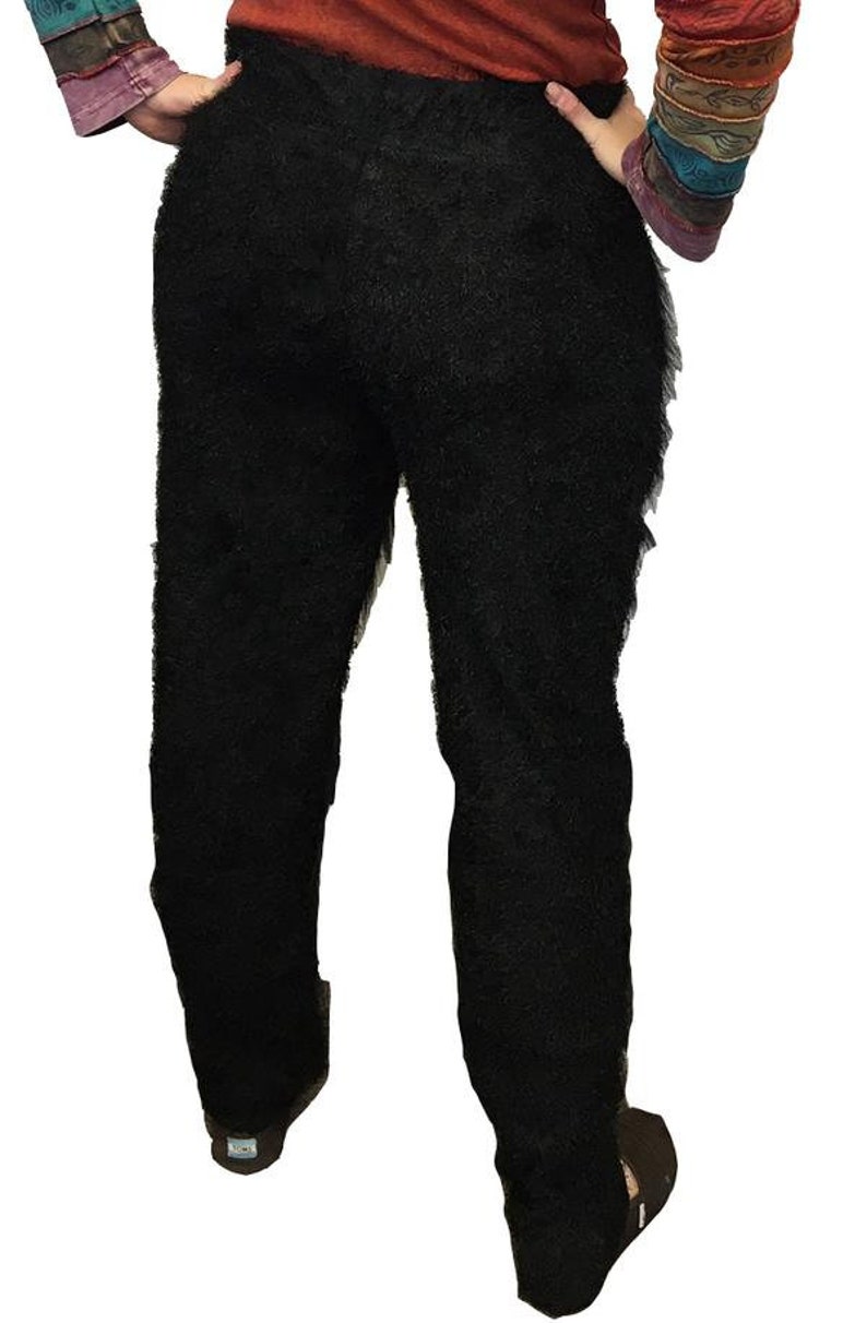 Ape Gorilla Legs Pants Black Leggings Animal Faux Fur Furry Monster Beast Dog Cat Satyr Goat Creature Adult Halloween Costume Cosplay C1032 image 4