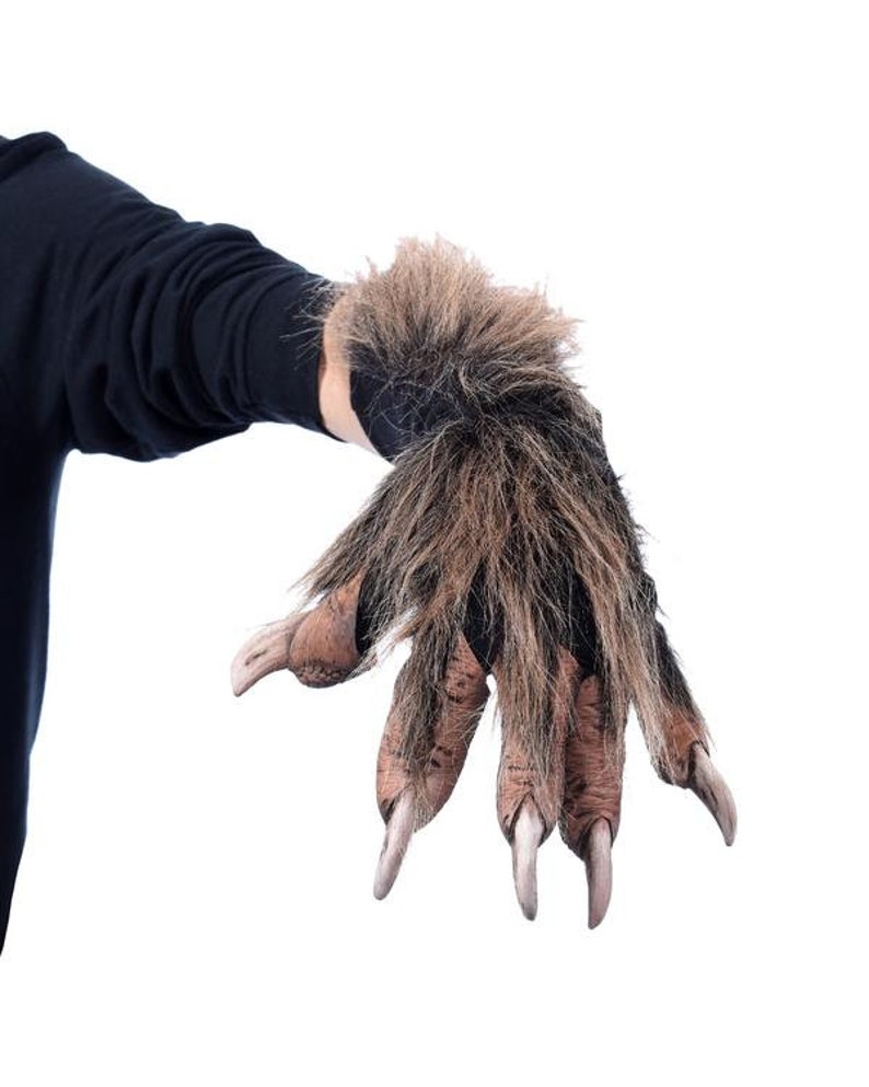 Wolf Hands Gloves Brown Paws Claws Animal Halloween Accessory Etsy