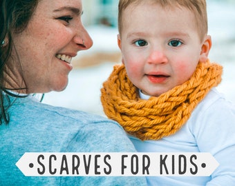 Handmade Knit Child Scarves | Infinity Scarf for Toddlers | Chunky Infinity Scarf for Kids
