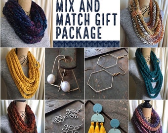 Scarf Earring Gift Set | Handmade Gifts | Handmade Knit Scarf | Handmade Jewlery | Gift for Her | Hypoallergenic