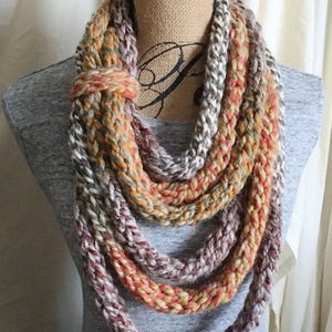 Colorful Handmade Knit Scarf | Chunky Infinity Scarf - Etsy