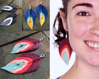 Macramé Feather Earrings