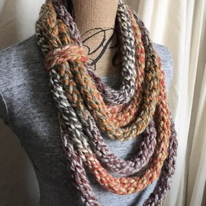 Colorful Handmade Knit Scarf | Chunky Infinity Scarf - Etsy