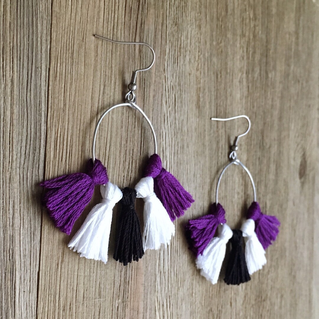 TCU Hoop Earrings College Earrings Handmade Tailgate Jewelry