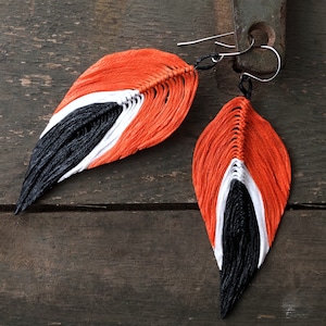 OSU Feather Earrings | Handmade Earrings | Tailgate Jewelry | Hypoallergenic