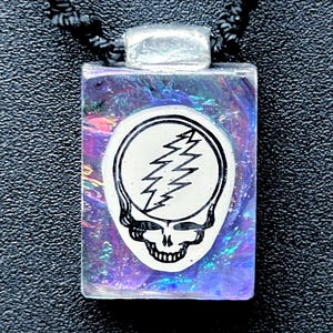 Grateful Dead necklace,Stealie pendant,one of a kind handmade Deadhead jewelry