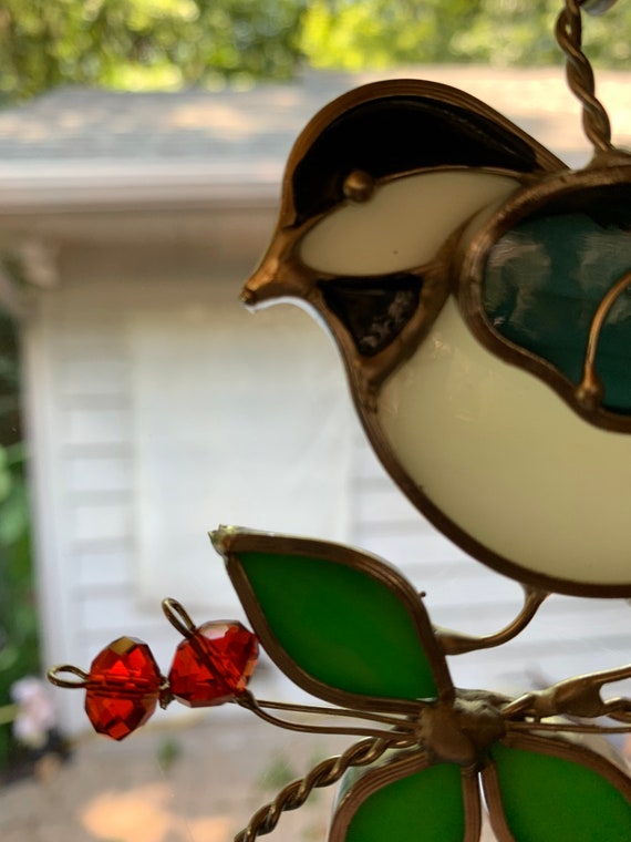 Stained Glass Bird Suncatcher - 4-1/2-in