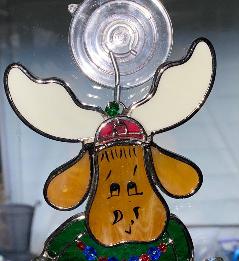 Stained Glass Moose/ 6 H X 4 W Moose Suncatcher/ Moose With Etsy