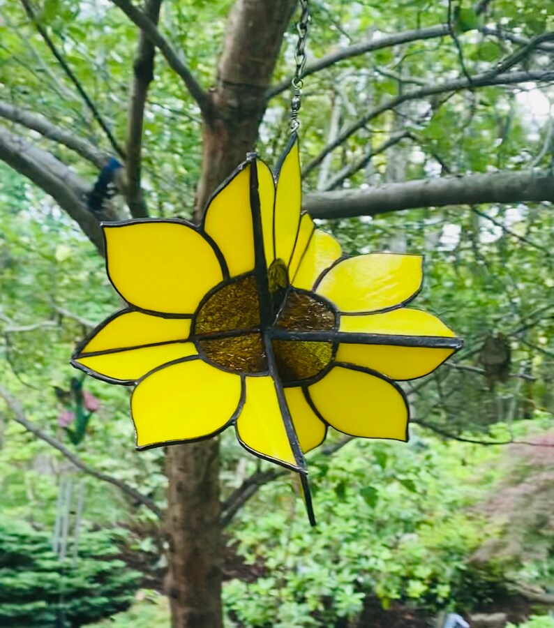 11 Spinner Stained Glass/ Garden Ornament/swivel Glass Etsy