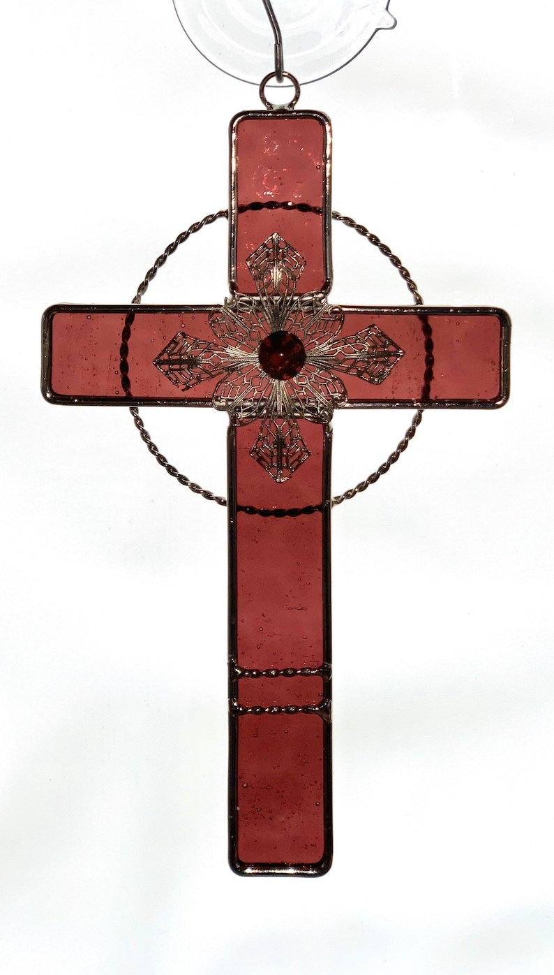 5 X 9 3D Easter Cross/ Stained Glass Cross Suncatcher/ Cross Etsy