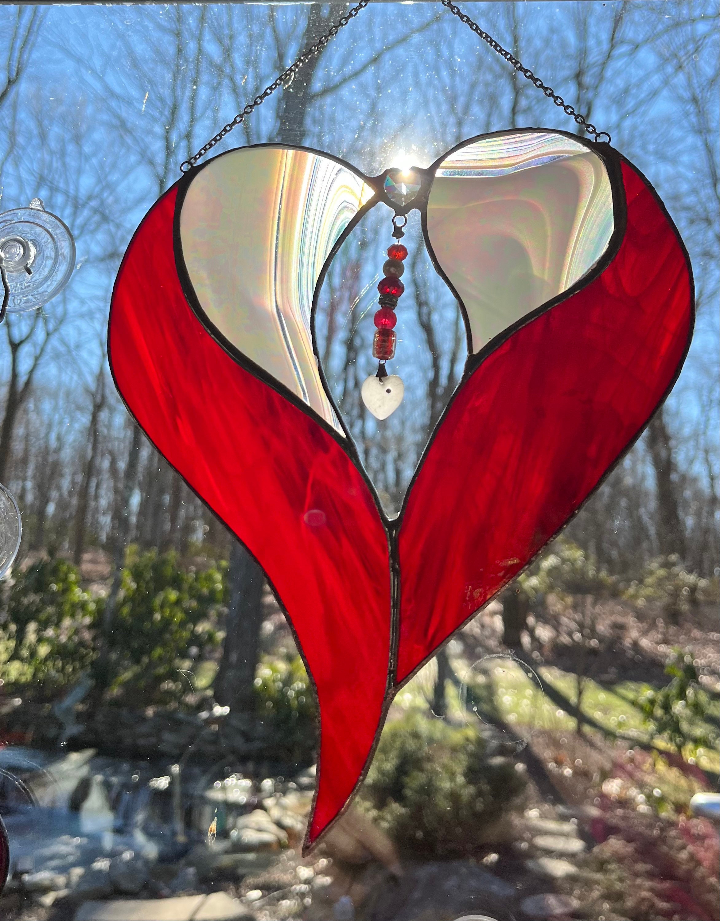6 1/2”h X 5 1/2”w New for 2023 Valentine/ Stained Glass Heart