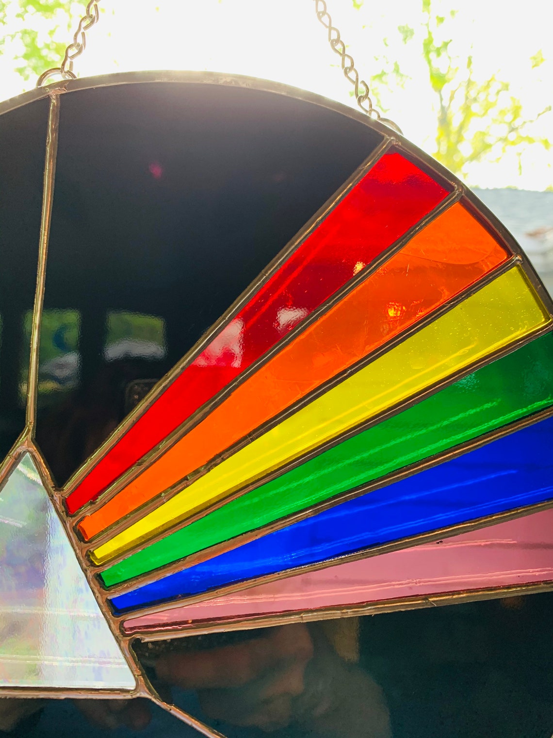 10 Pink Floyd Suncatcher/ Dark side of the moon/ prism with image 4