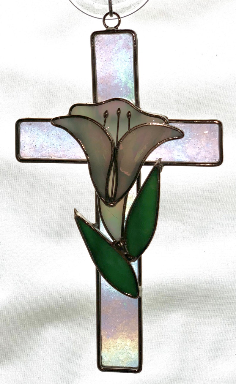 5 X 9 3D Easter Cross/ Stained Glass Cross Suncatcher/ Cross Etsy