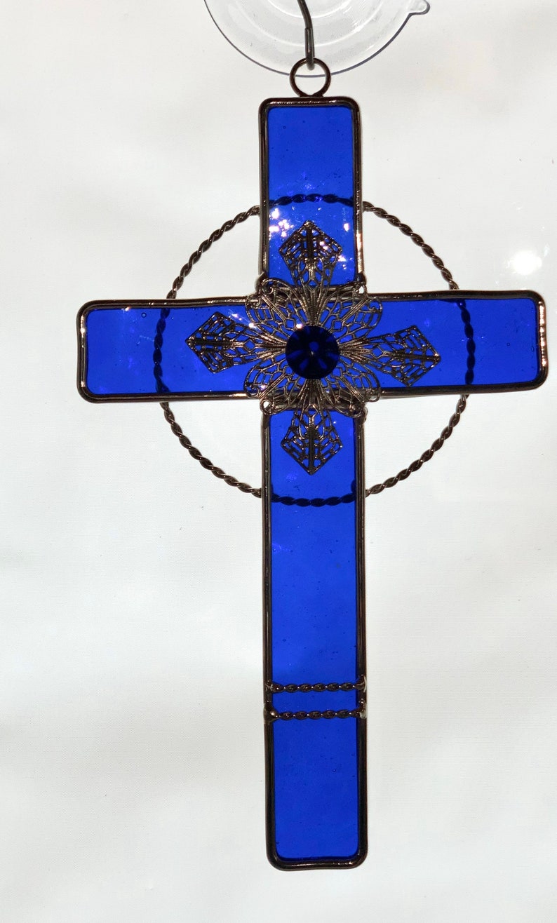 5 X 9 3D Easter Cross/ Stained Glass Cross Suncatcher/ Cross Etsy