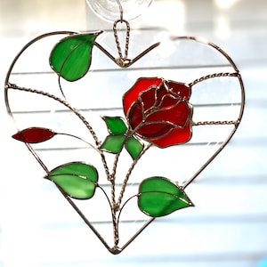 Sale was 66.00 now 59.00. Rose in a Heart Shaped Ring/8” X 8 1/2” Valentines Day Gift/ Rose with Brass Ring/ Red or Pink Rose/