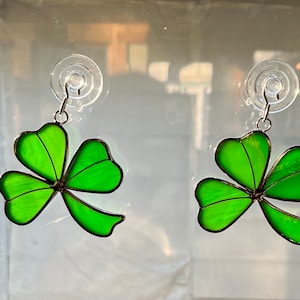Stained Glass Shamrock Suncatcher/ 3”X 3” Mini Shamrock/clover/St Patrick’s Day/ Birthday Gift/ Window Hanging/ Home Decor