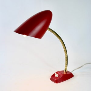 FM Design Denmark - Red Desklamp - Scandinavian design - Brass neck