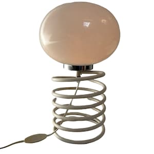 Ingo Maurer for Honsel - Space Age Design / MCM Table lamp - Opaline glass mounted on a spiral base