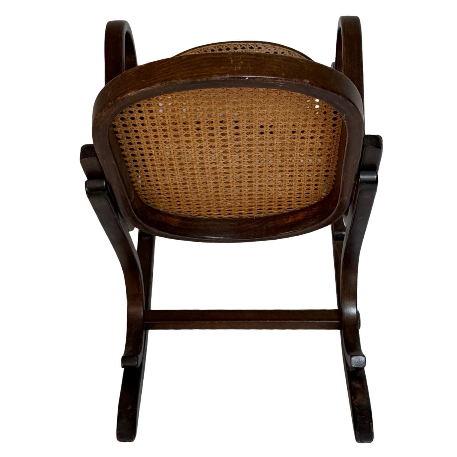 アンティーク - 曲げ木、子供用ロッキングチェア - 籐の座席 - トー