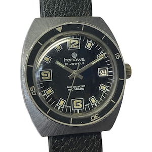 Weird! - Hanowa (Swiss military) - Diving watch - With date - Mens wristwatch - Vintage - 21 jewels self-winding mechanism (Rondamatic)
