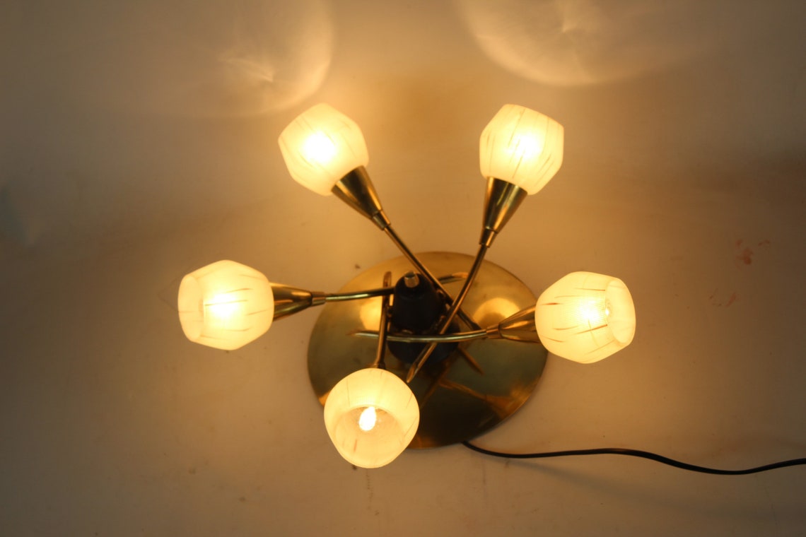 Vintage 50er JAHRE MCM Deckenleuchte Im Stil von Stilnovo | Etsy