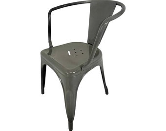 Xavier Pauchard - Tolix (original et marqué) - Chaise vintage industrielle - Gris