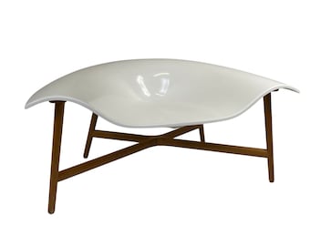Jonas Lyndby Jensen for Skandiform - Dune Lounge Chair - White fiberglass on an oak frame